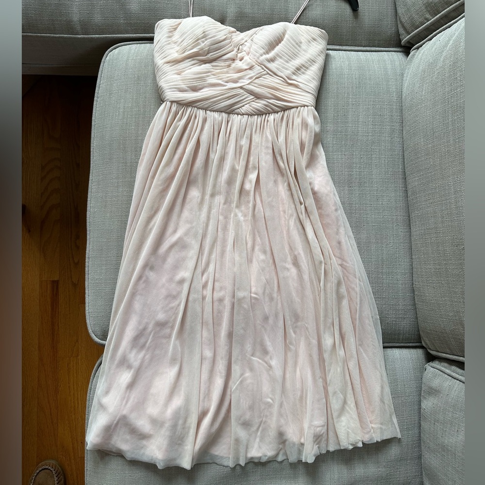 Elegant Strapless Blush Pink Dress